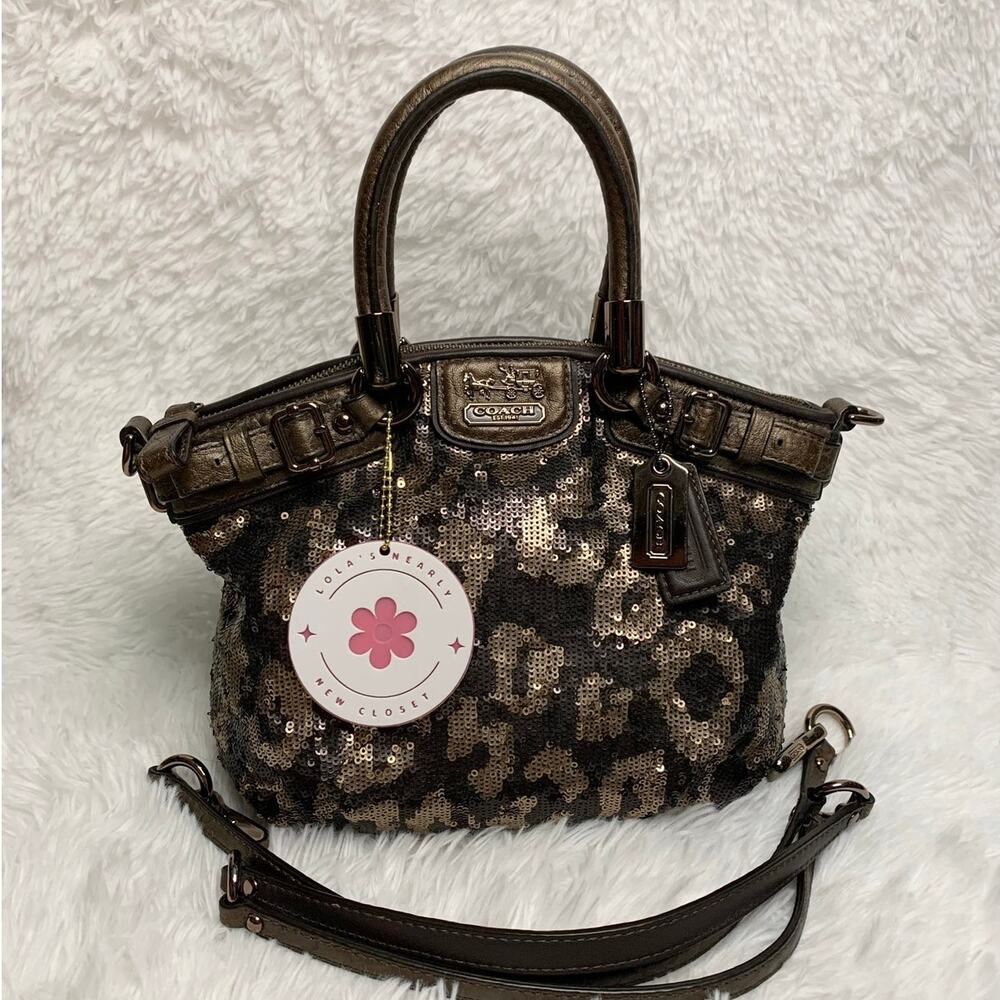 Coach Bag Madison 2011 Sequins Bronze Mini Sophia Satchel Bag